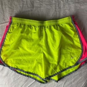 Neon yellow Nike shorts